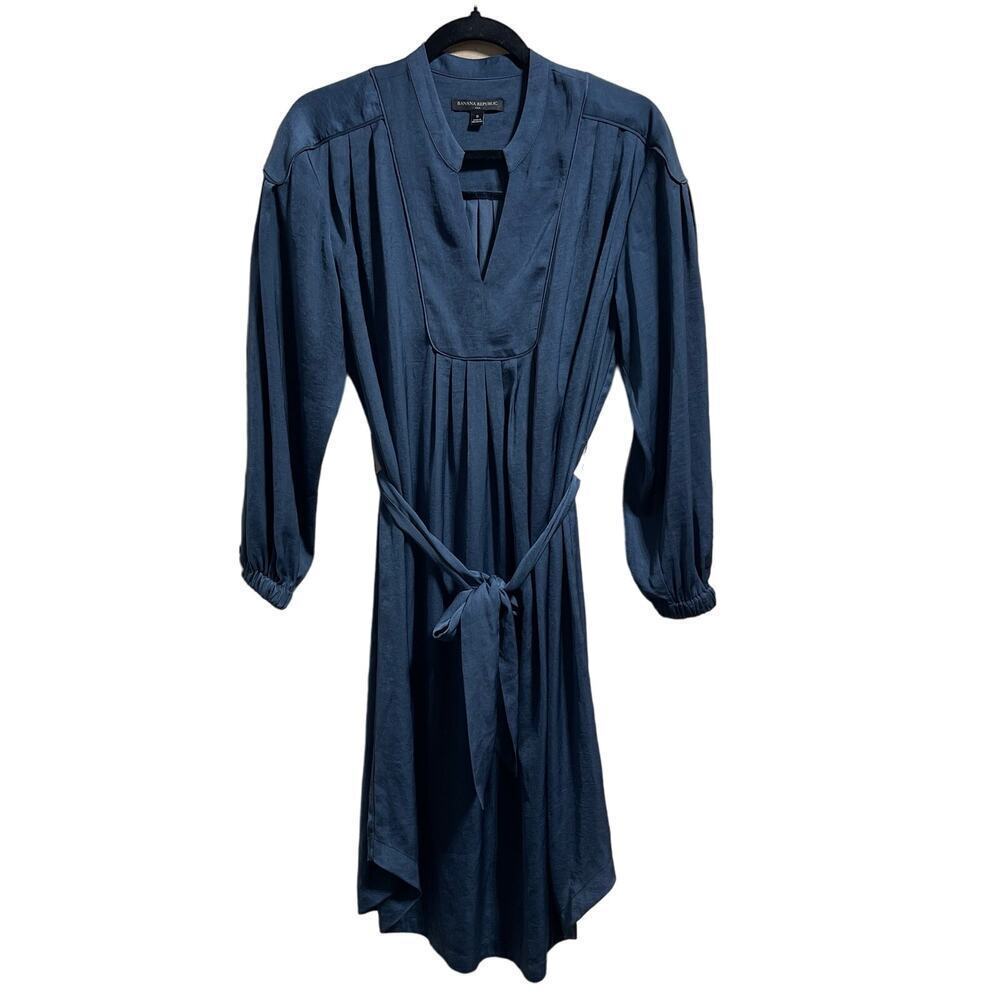Banana Republic 100% Silk Dress Belted Midi Women's Sz Small